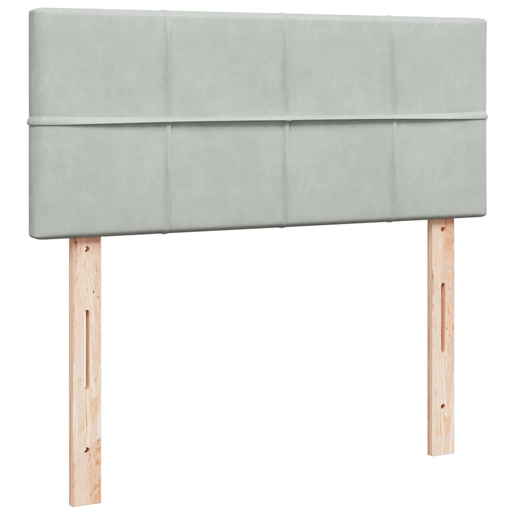 Bed poef met matras 120x190 cm fluweel lichtgrijs is nu te koop bij PeponiXL, paradijselijk wonen!