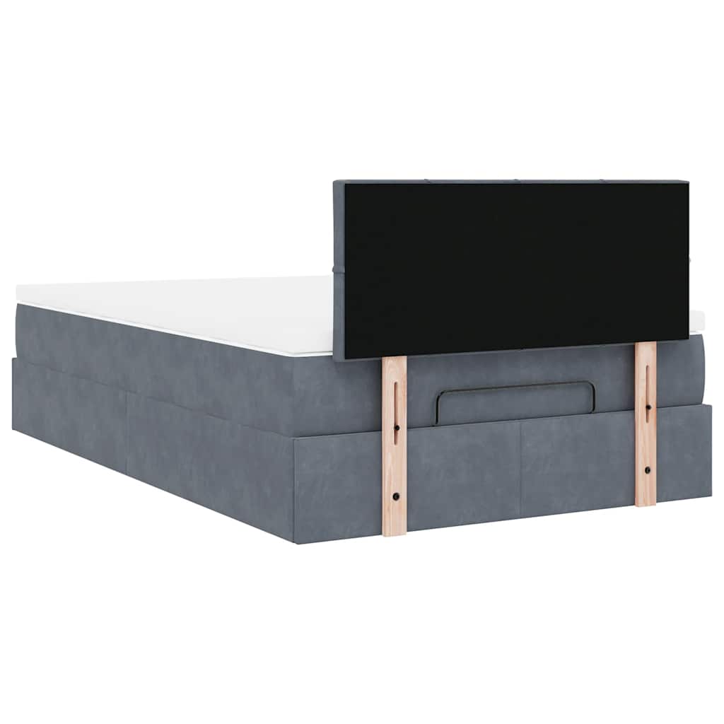 Bed poef met matras 120x190 cm fluweel donkergrijs is nu te koop bij PeponiXL, paradijselijk wonen!