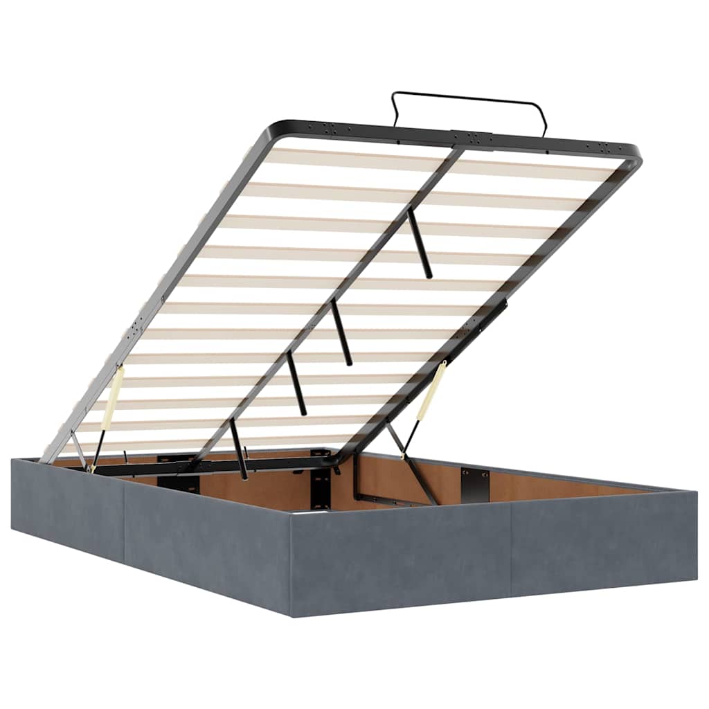 Bed poef met matras 120x190 cm fluweel donkergrijs is nu te koop bij PeponiXL, paradijselijk wonen!
