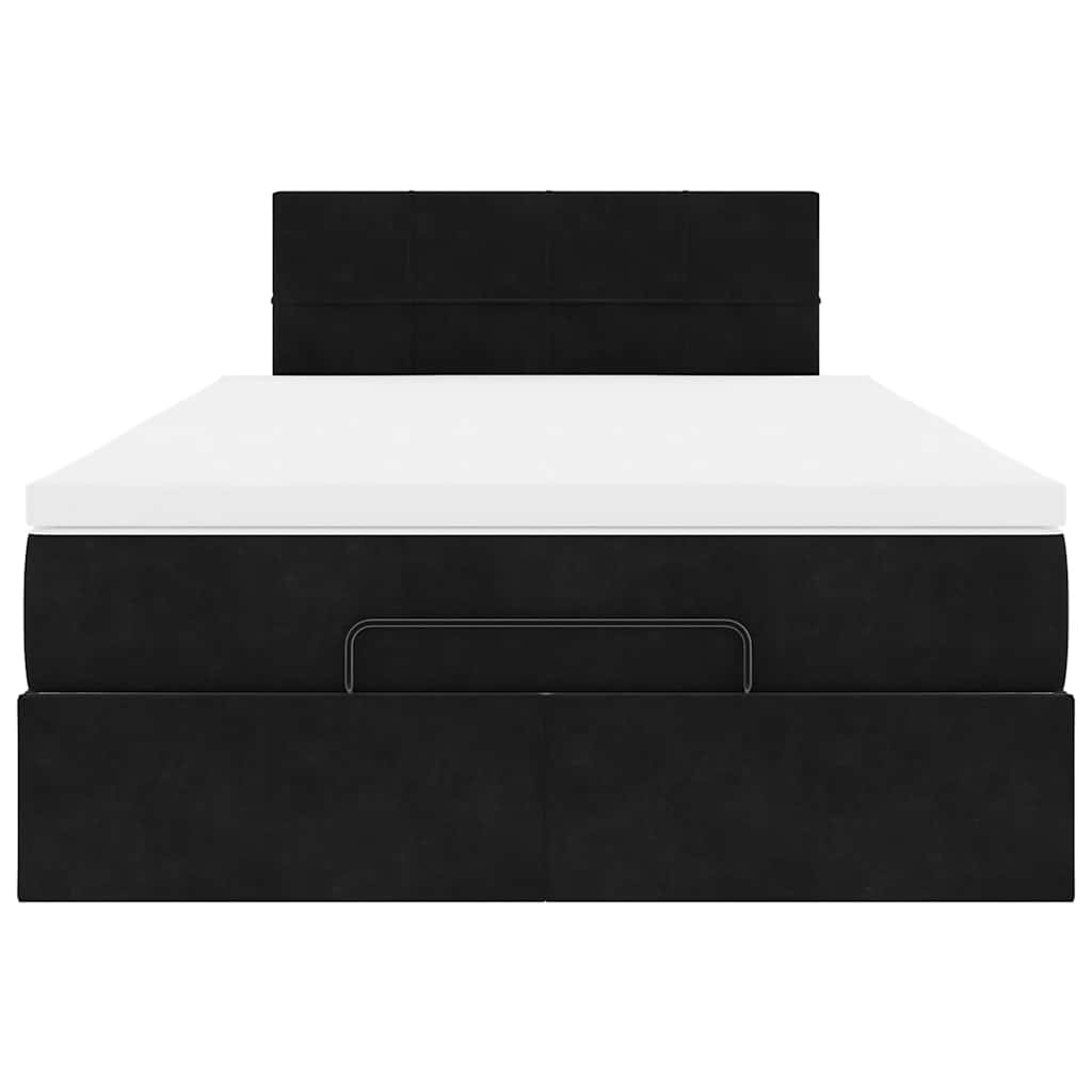 Bed poef met matras 120x190 cm fluweel zwart is nu te koop bij PeponiXL, paradijselijk wonen!