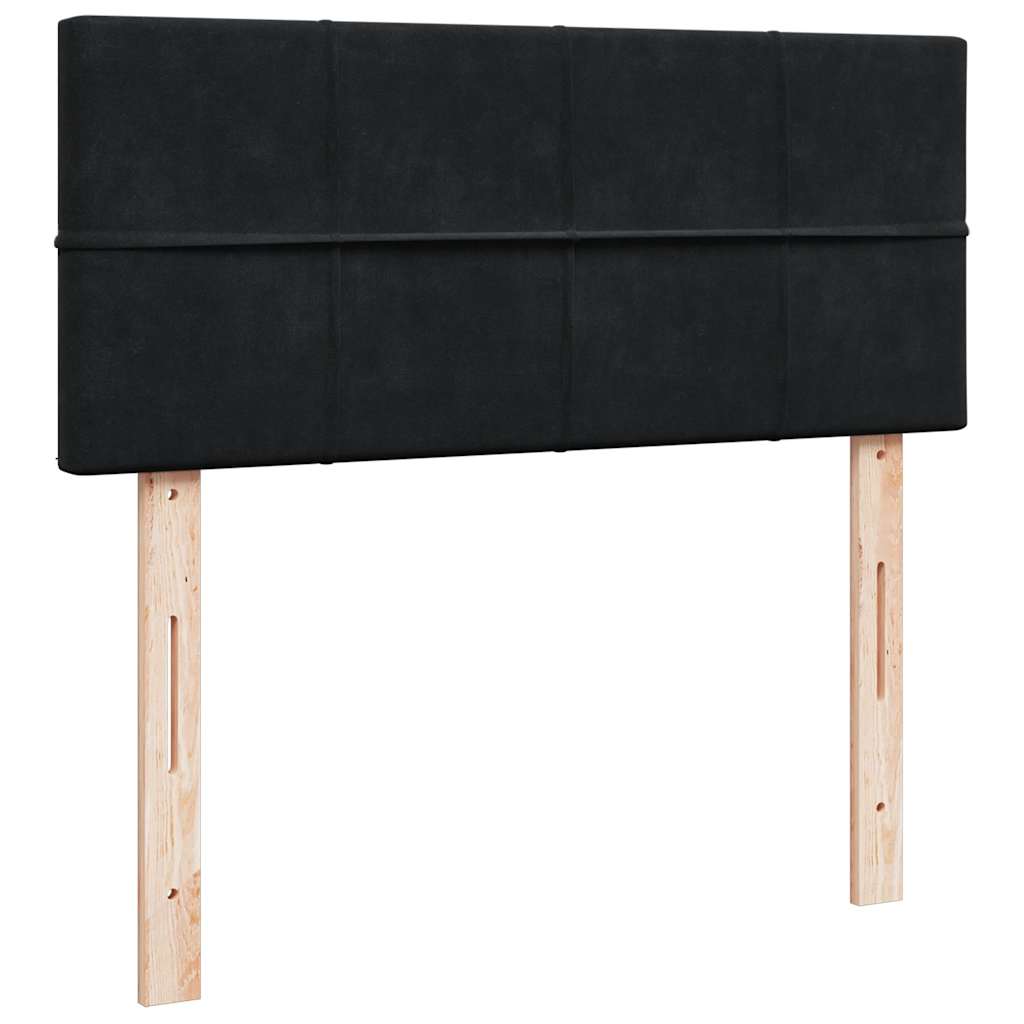 Bed poef met matras 120x190 cm fluweel zwart is nu te koop bij PeponiXL, paradijselijk wonen!