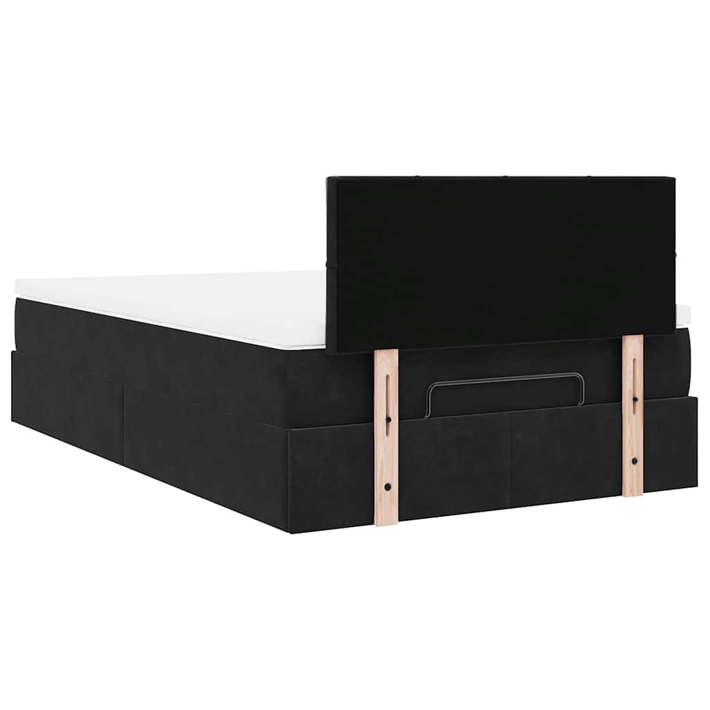 Bed poef met matras 120x190 cm fluweel zwart is nu te koop bij PeponiXL, paradijselijk wonen!