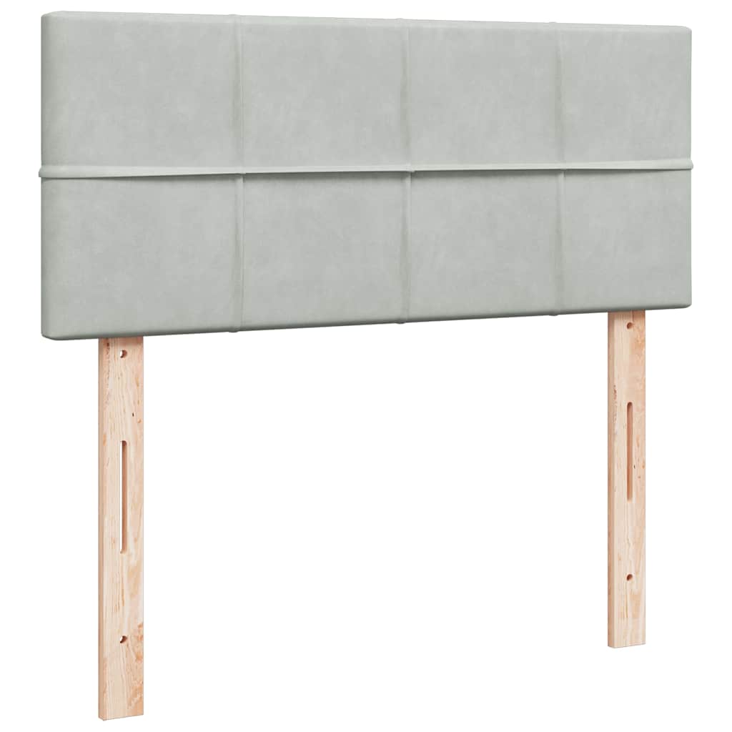 Ottoman bed met matras 120x200 cm fluweel lichtgrijs is nu te koop bij PeponiXL, paradijselijk wonen!