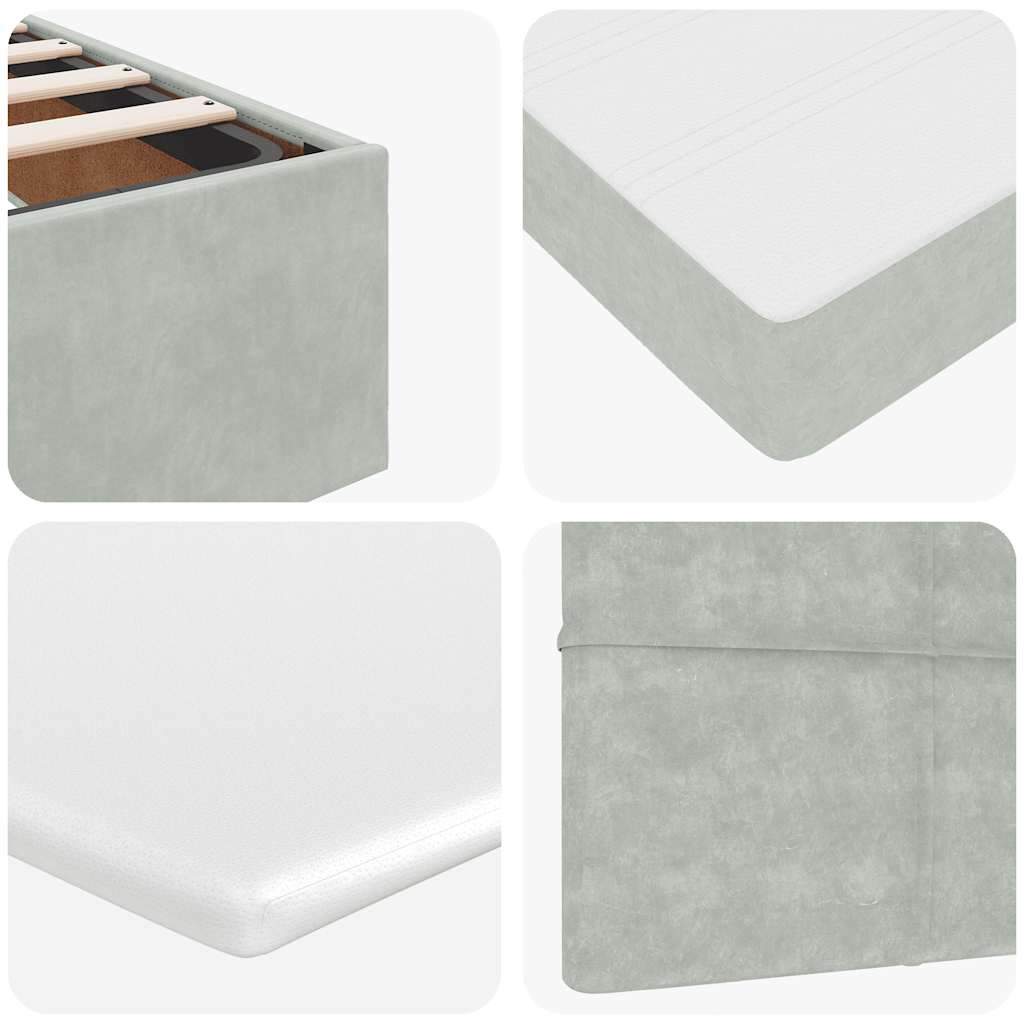 Ottoman bed met matras 120x200 cm fluweel lichtgrijs is nu te koop bij PeponiXL, paradijselijk wonen!