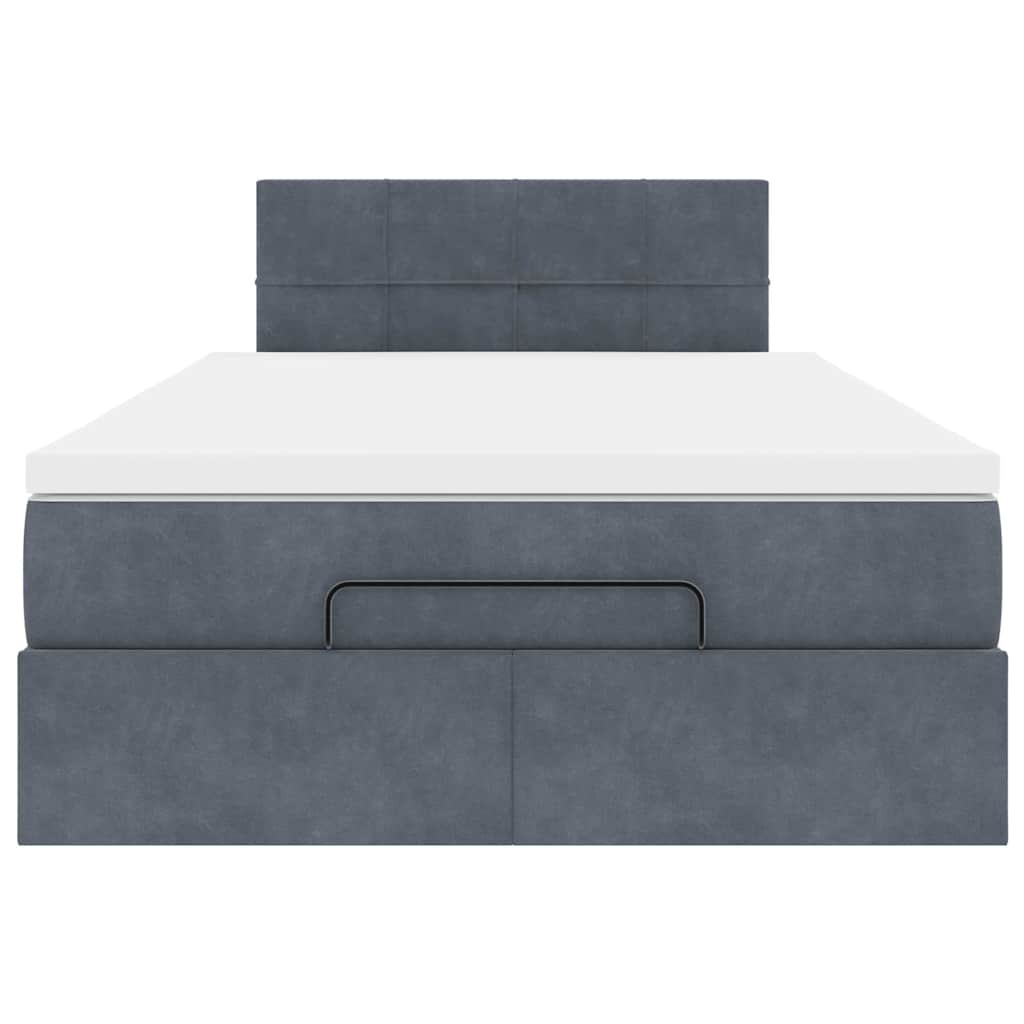 Ottoman bed met matras 120x200cm fluweel donkergrijs is nu te koop bij PeponiXL, paradijselijk wonen!