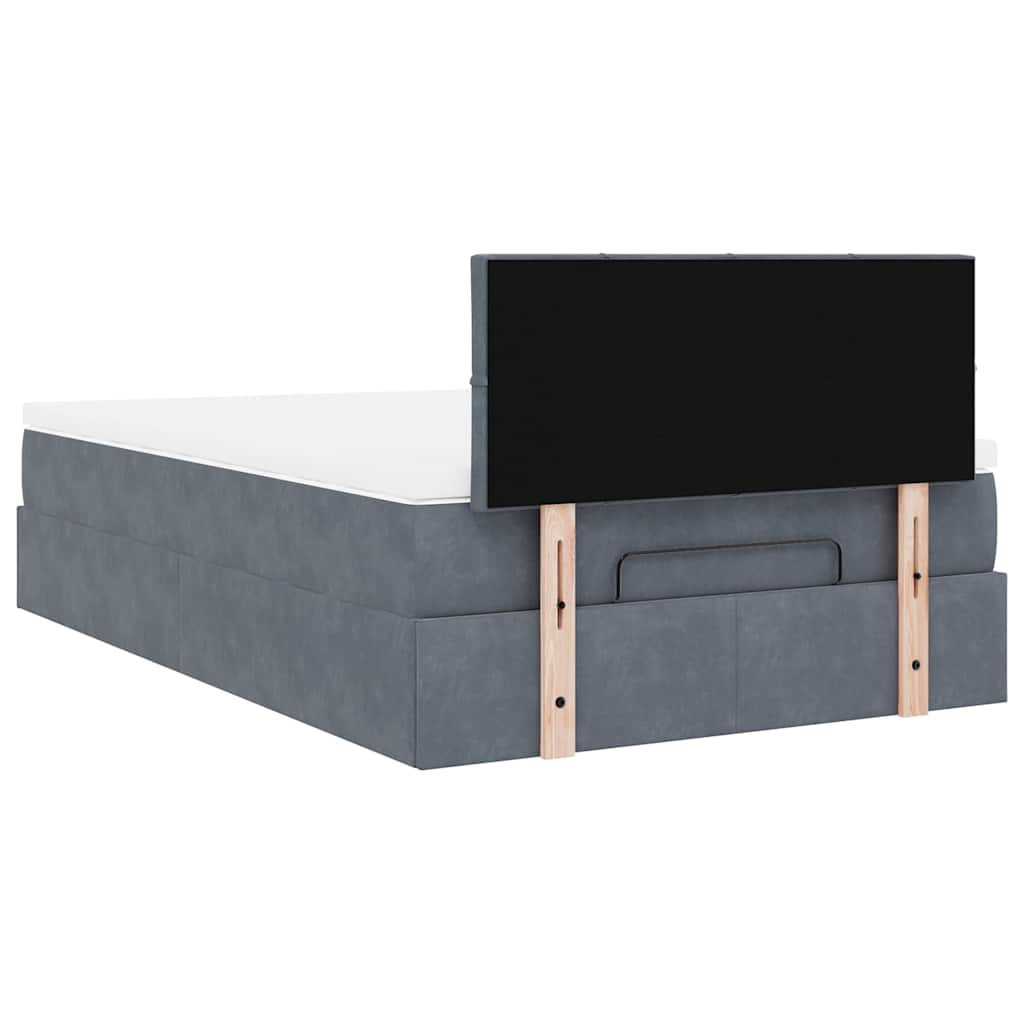 Ottoman bed met matras 120x200cm fluweel donkergrijs is nu te koop bij PeponiXL, paradijselijk wonen!