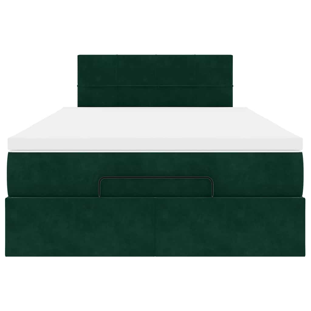 Ottoman bed met matras 120x200cm fluweel donkergroen is nu te koop bij PeponiXL, paradijselijk wonen!