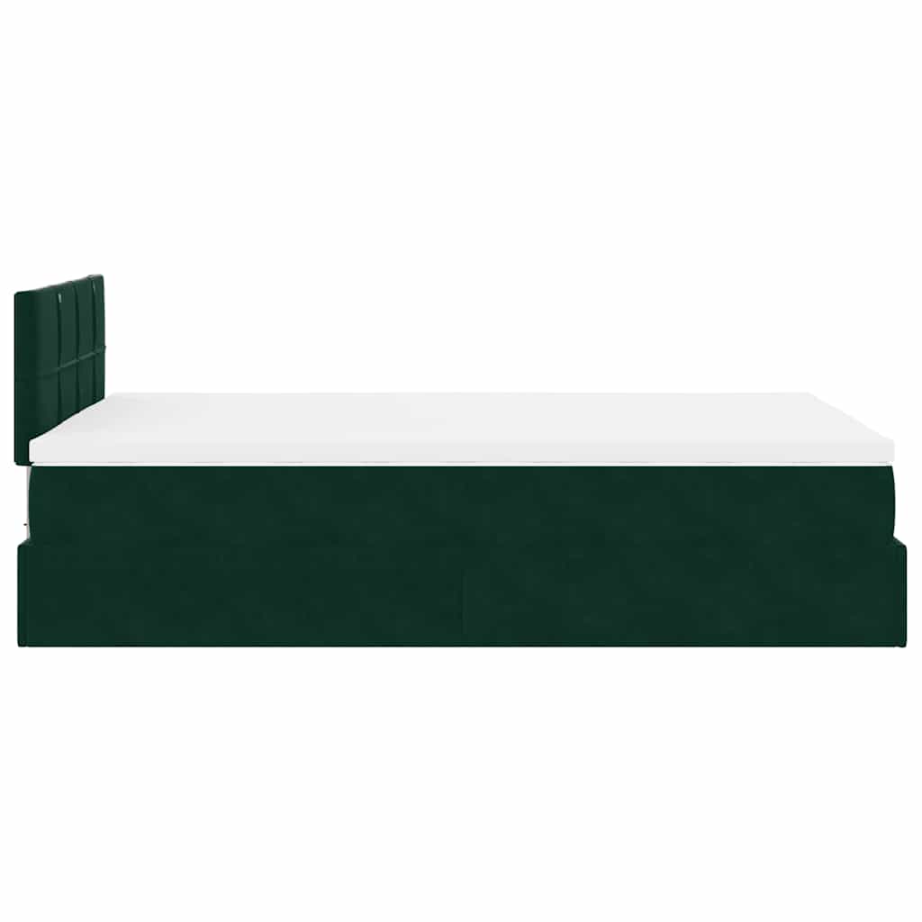 Ottoman bed met matras 120x200cm fluweel donkergroen is nu te koop bij PeponiXL, paradijselijk wonen!