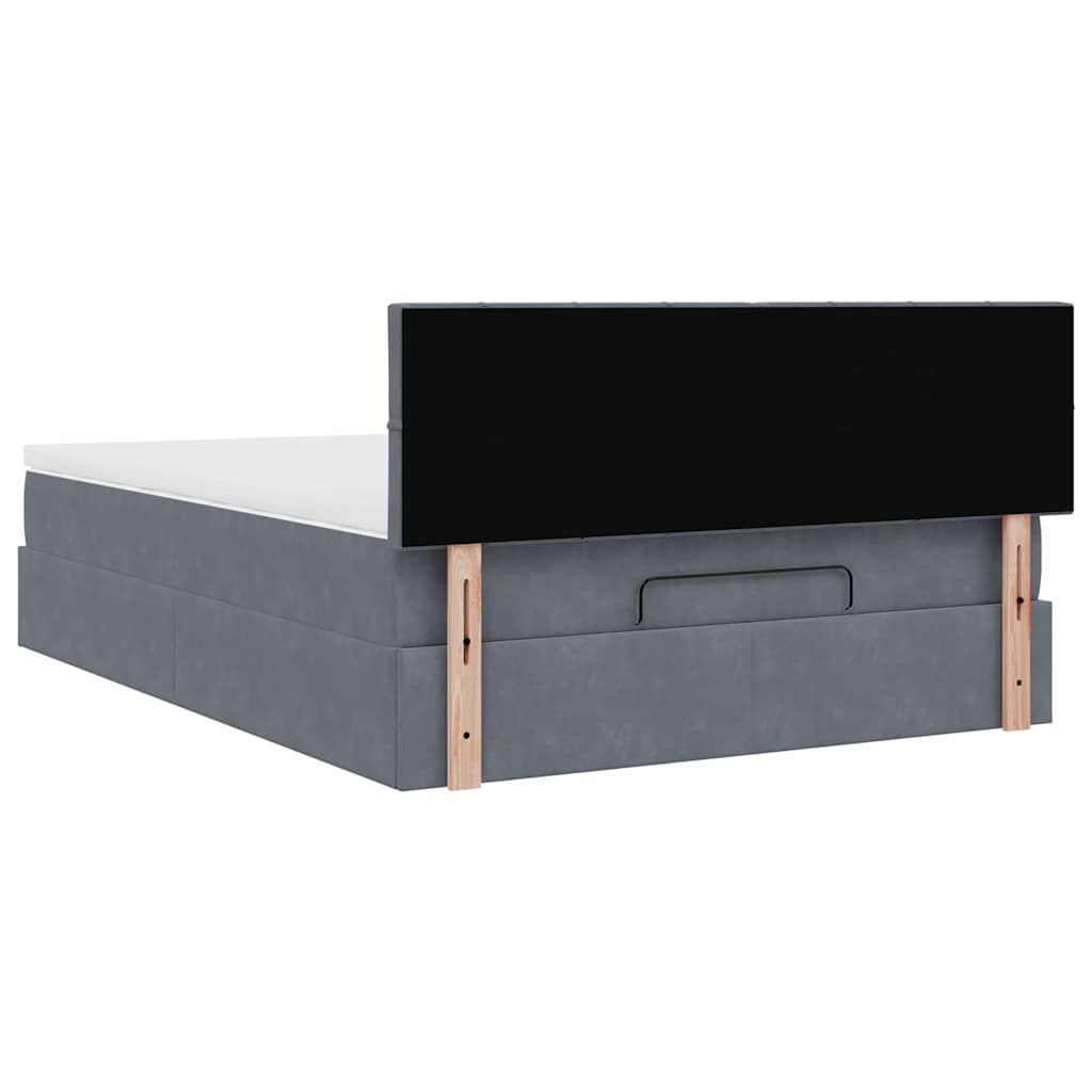 Ottoman bed met matras 140x190cm fluweel donkergrijs is nu te koop bij PeponiXL, paradijselijk wonen!