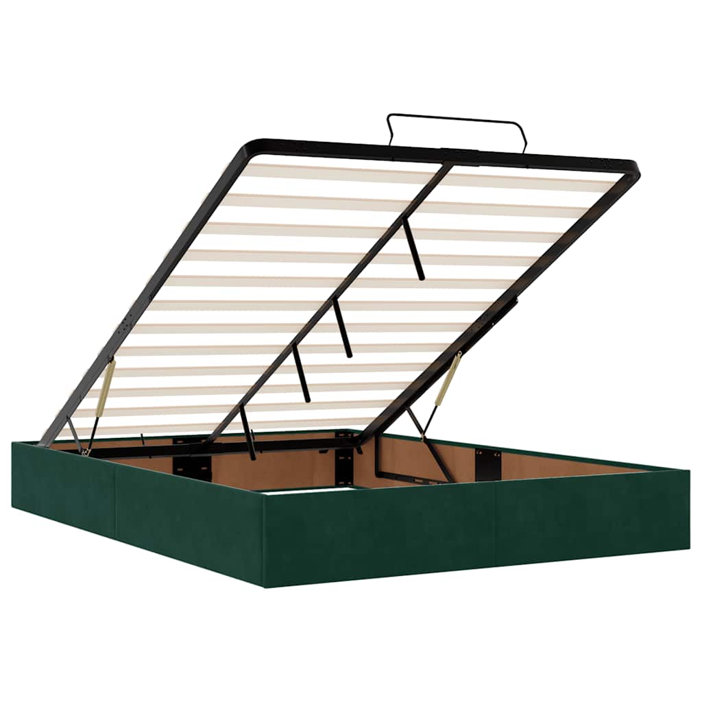 Ottoman bed met matras 140x190cm fluweel donkergroen