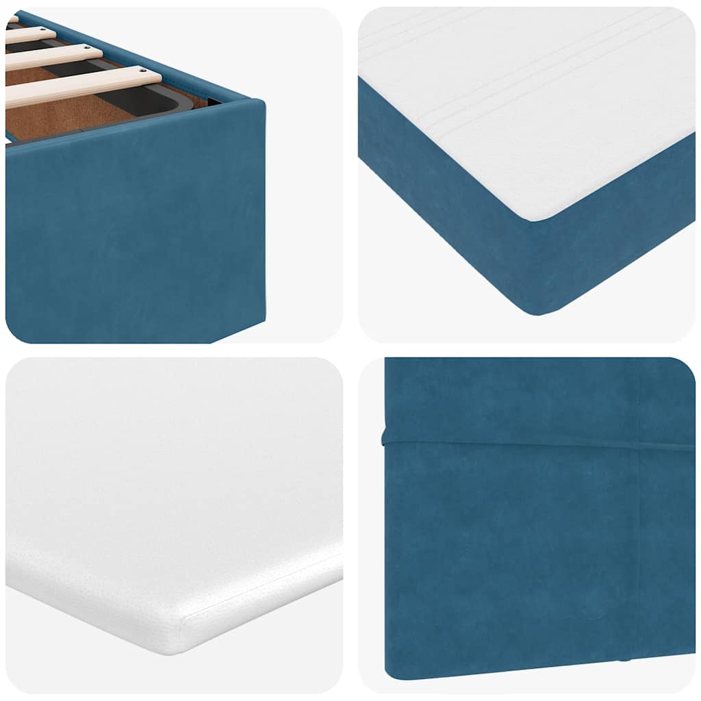 Ottoman bed met matras 140x190cm fluweel donkerblauw is nu te koop bij PeponiXL, paradijselijk wonen!