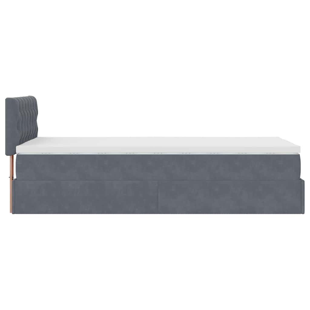 Ottoman bed met matras 90x200cm fluweel donkergrijs is nu te koop bij PeponiXL, paradijselijk wonen!