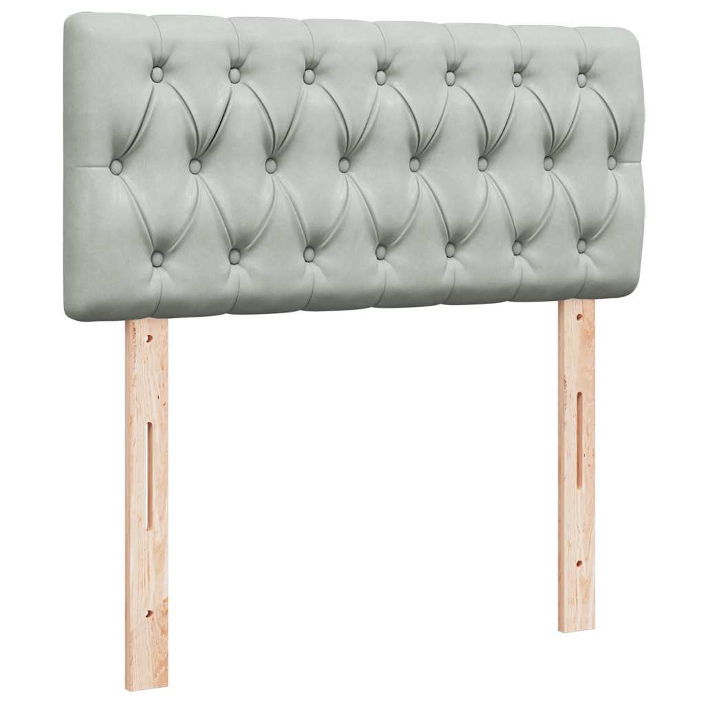 Ottoman bed met matras 100x200 cm fluweel lichtgrijs is nu te koop bij PeponiXL, paradijselijk wonen!