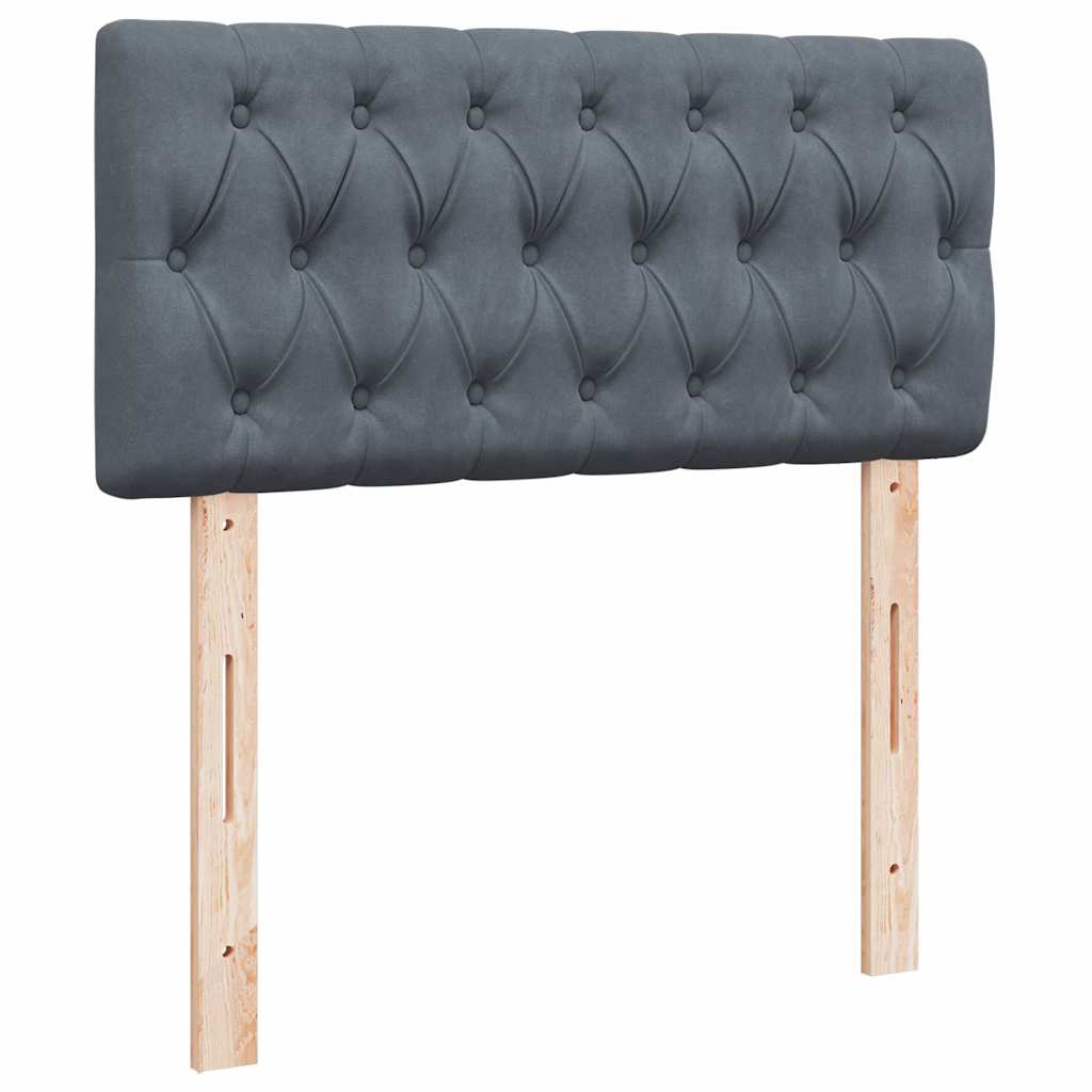 Ottoman bed met matras 100x200 cm fluweel donkergrijs is nu te koop bij PeponiXL, paradijselijk wonen!