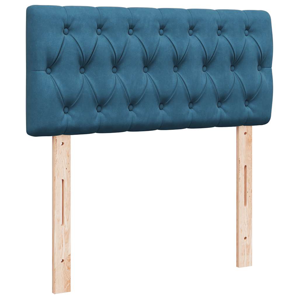 Ottoman bed met matras 100x200 cm fluweel donkerblauw is nu te koop bij PeponiXL, paradijselijk wonen!