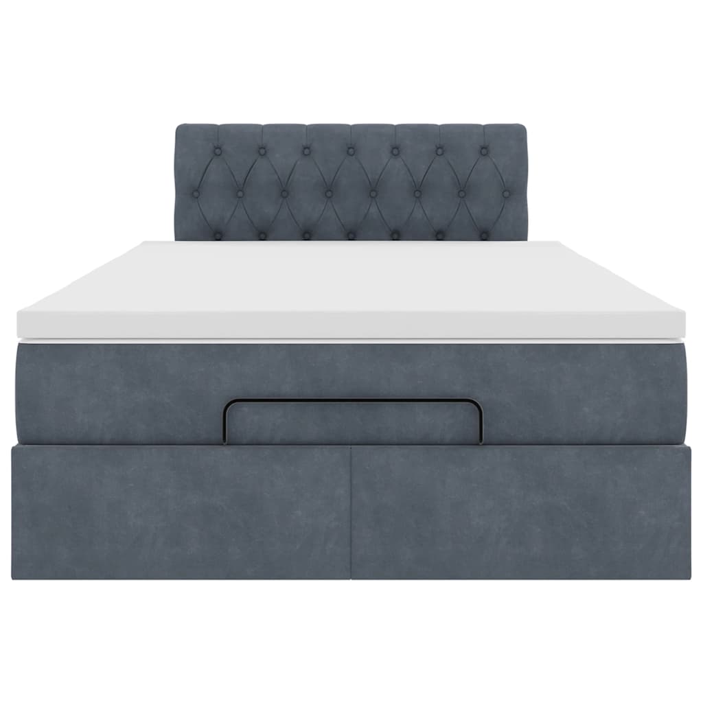 Bed poef met matras 120x190 cm fluweel donkergrijs is nu te koop bij PeponiXL, paradijselijk wonen!