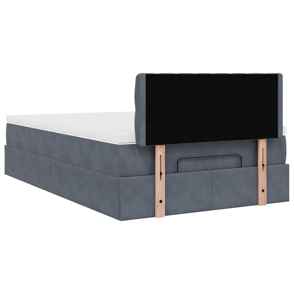 Ottoman bed met matras 120x200cm fluweel donkergrijs is nu te koop bij PeponiXL, paradijselijk wonen!