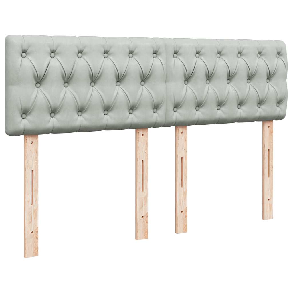 Ottoman bed met matras 140x190cm fluweel lichtgrijs is nu te koop bij PeponiXL, paradijselijk wonen!