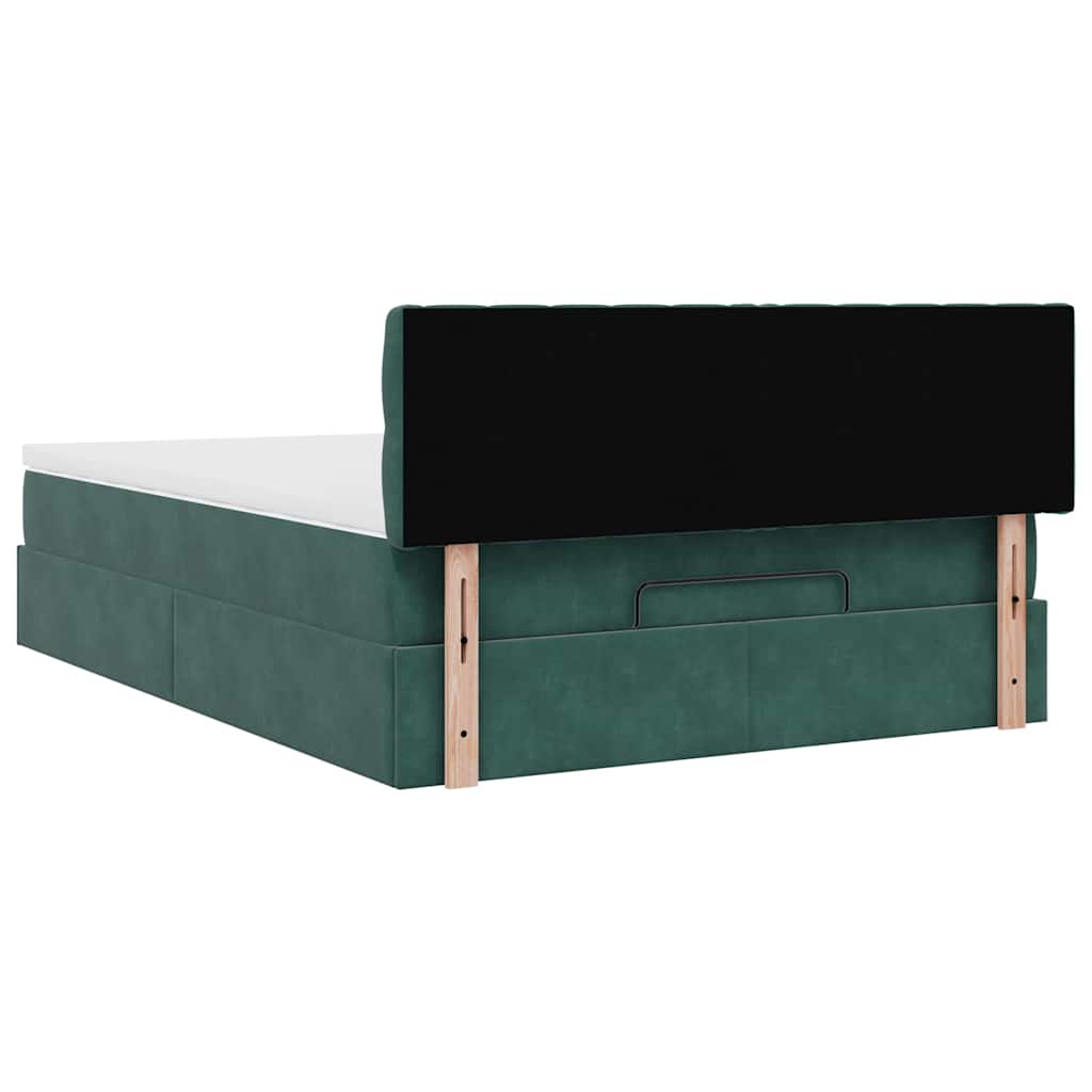 Ottoman bed met matras 140x190cm fluweel donkergroen is nu te koop bij PeponiXL, paradijselijk wonen!