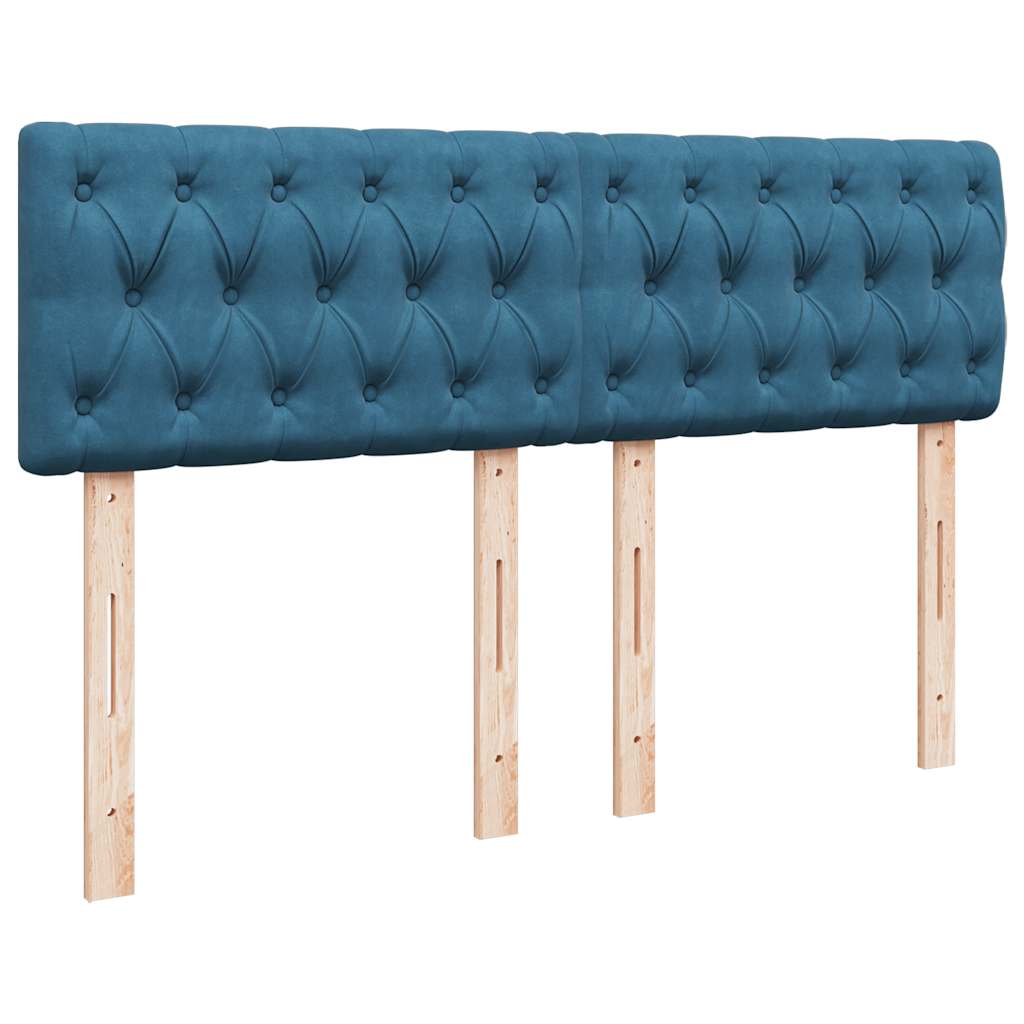 Ottoman bed met matras 140x190cm fluweel donkerblauw is nu te koop bij PeponiXL, paradijselijk wonen!