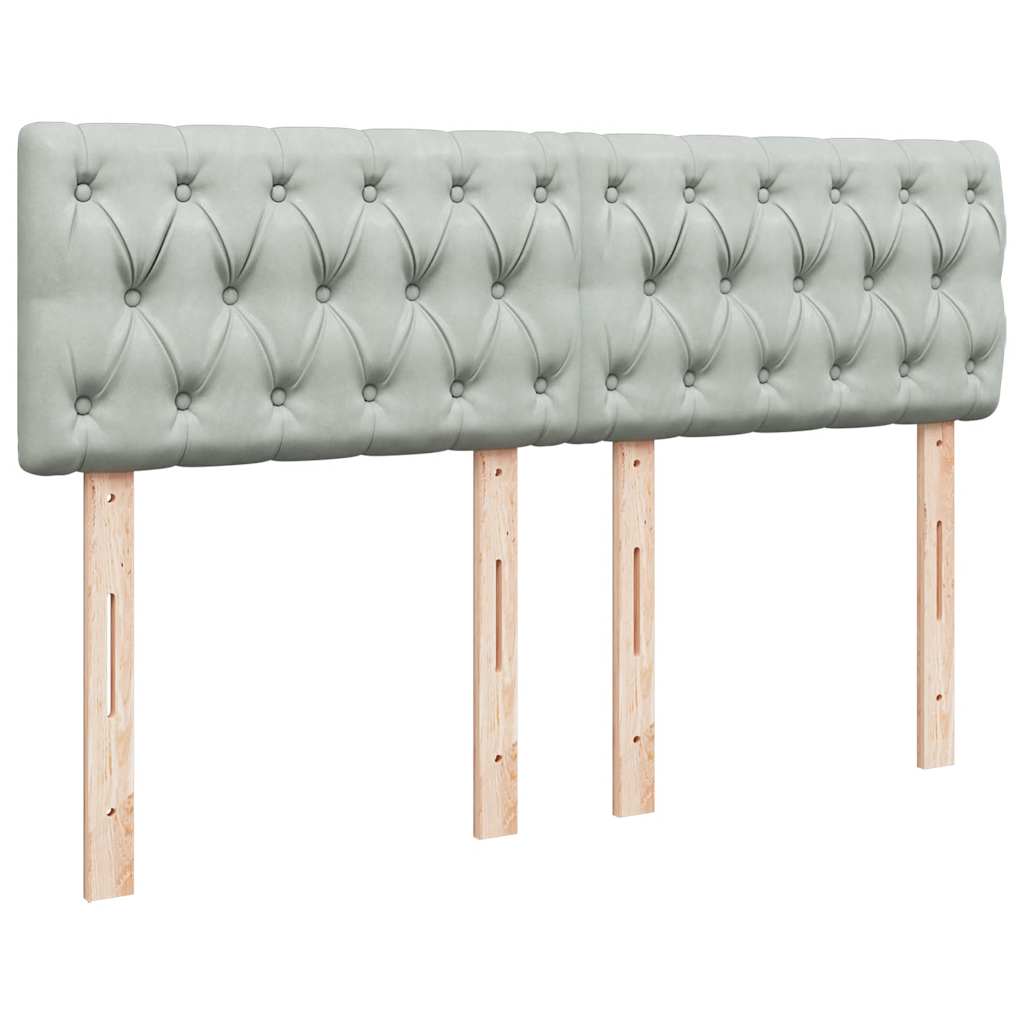 Ottoman bed met matras 140x200cm fluweel lichtgrijs is nu te koop bij PeponiXL, paradijselijk wonen!