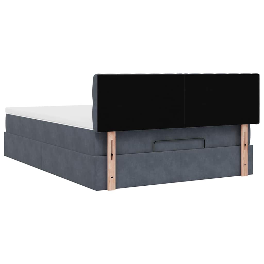 Ottoman bed met matras 140x200cm fluweel donkergrijs is nu te koop bij PeponiXL, paradijselijk wonen!
