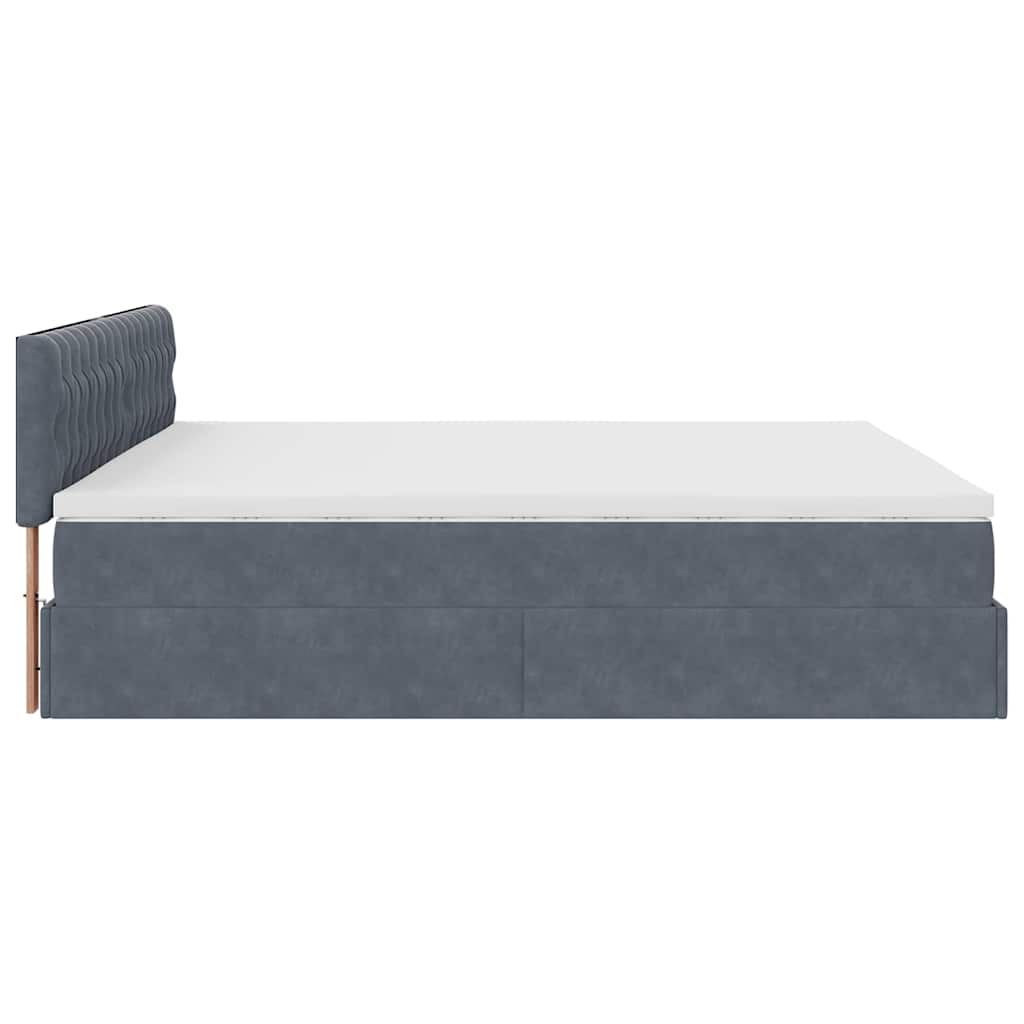 Ottoman bed met matras 160x200cm fluweel donkergrijs is nu te koop bij PeponiXL, paradijselijk wonen!