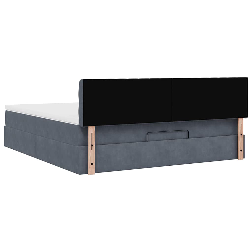 Ottoman bed met matras 180x200cm fluweel donkergrijs is nu te koop bij PeponiXL, paradijselijk wonen!