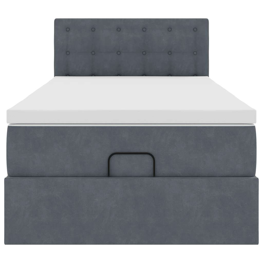Ottoman bed met matras 90x200cm fluweel donkergrijs is nu te koop bij PeponiXL, paradijselijk wonen!