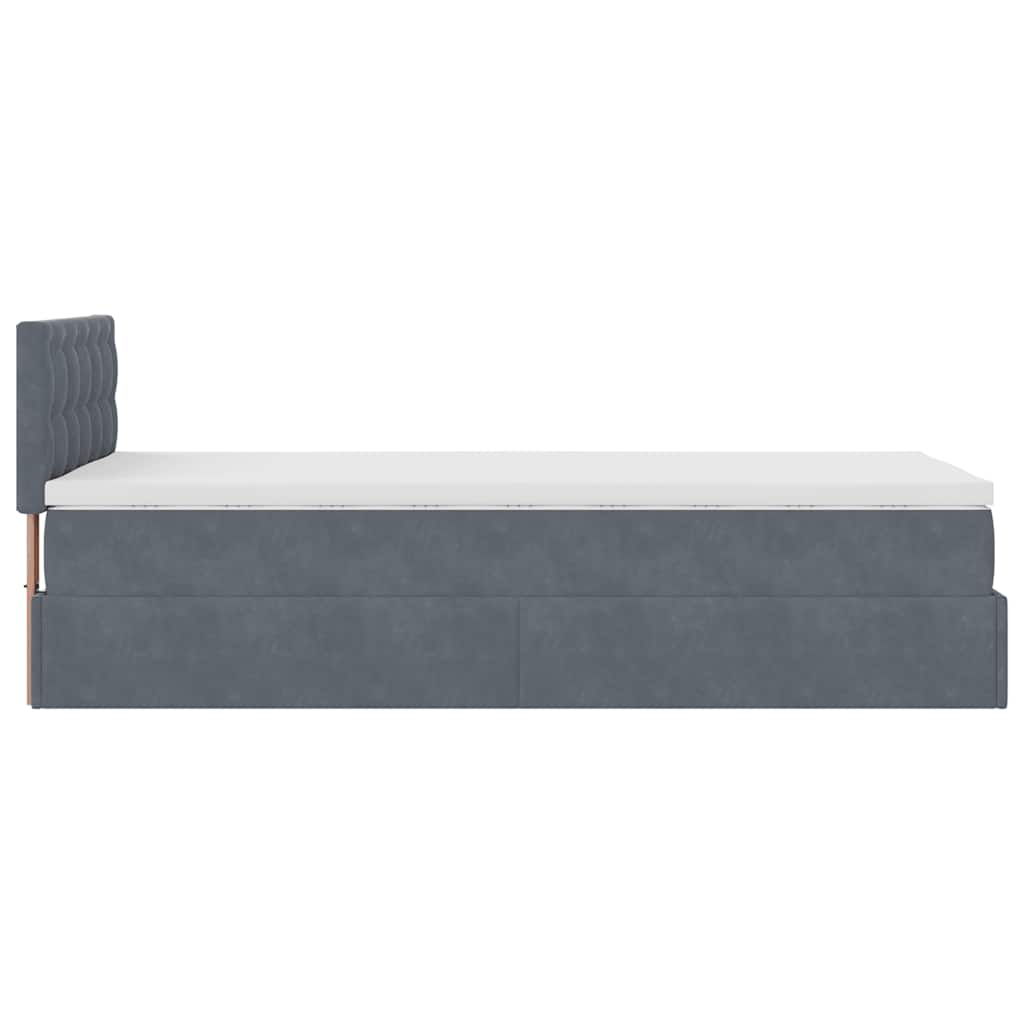 Ottoman bed met matras 90x200cm fluweel donkergrijs is nu te koop bij PeponiXL, paradijselijk wonen!