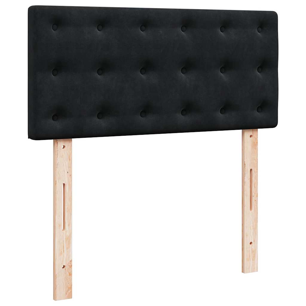 Ottoman bed met matras 100x200 cm fluweel zwart is nu te koop bij PeponiXL, paradijselijk wonen!