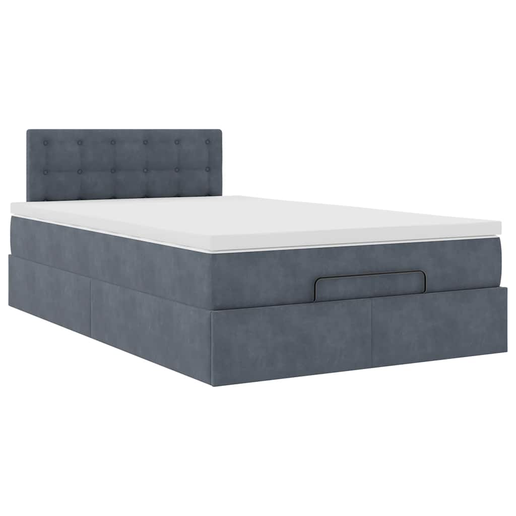 Bed poef met matras 120x190 cm fluweel donkergrijs is nu te koop bij PeponiXL, paradijselijk wonen!