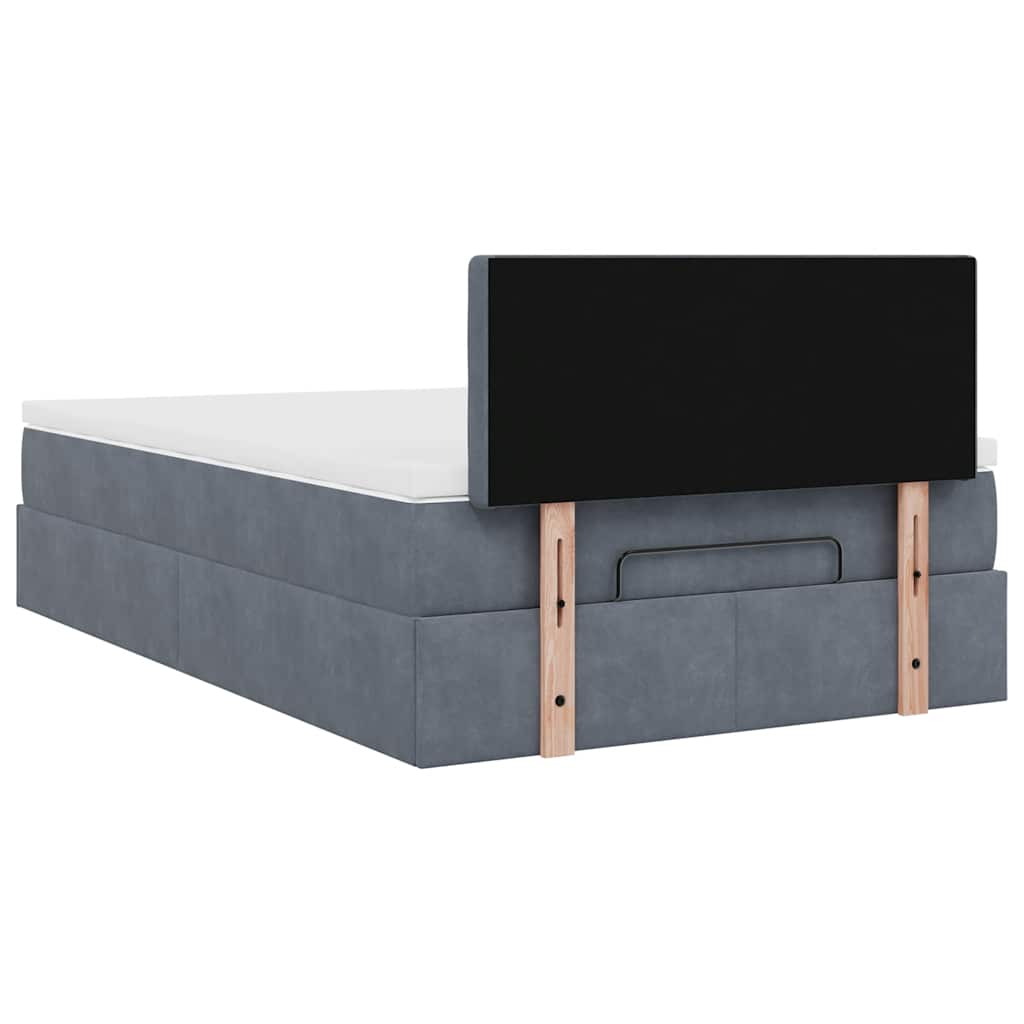 Bed poef met matras 120x190 cm fluweel donkergrijs is nu te koop bij PeponiXL, paradijselijk wonen!