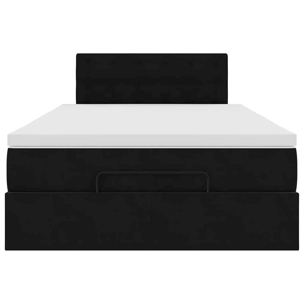 Bed poef met matras 120x190 cm fluweel zwart is nu te koop bij PeponiXL, paradijselijk wonen!