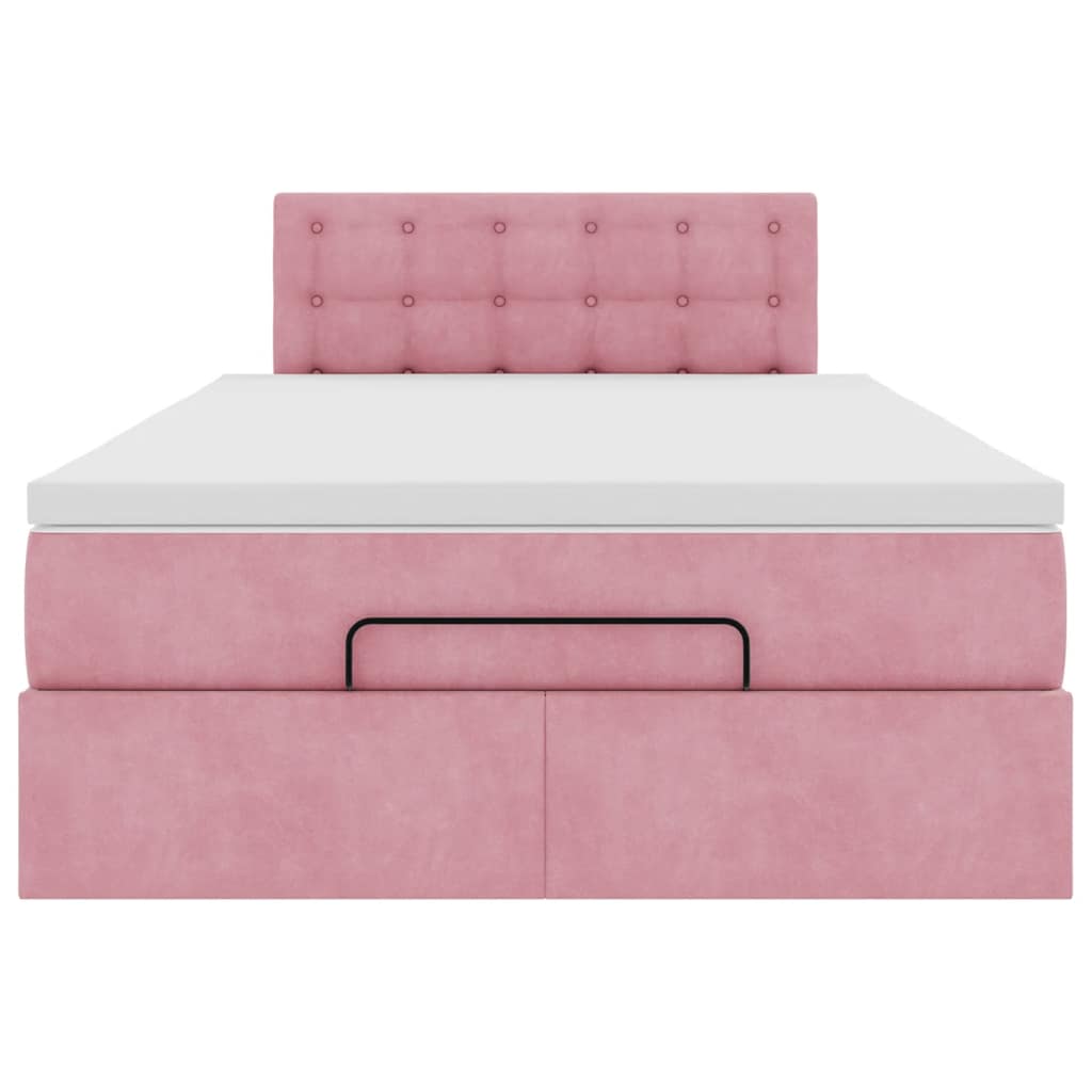 Bed poef met matras 120x190 cm fluweel roze is nu te koop bij PeponiXL, paradijselijk wonen!