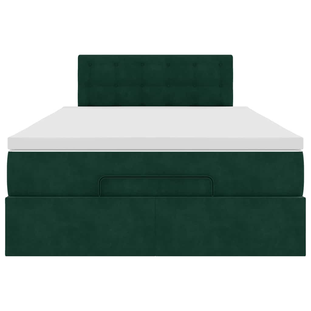 Ottoman bed met matras 120x200cm fluweel donkergroen is nu te koop bij PeponiXL, paradijselijk wonen!
