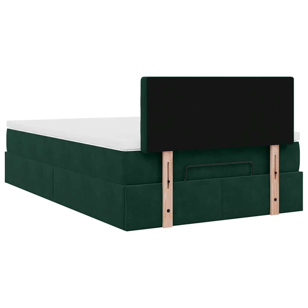 Ottoman bed met matras 120x200cm fluweel donkergroen is nu te koop bij PeponiXL, paradijselijk wonen!
