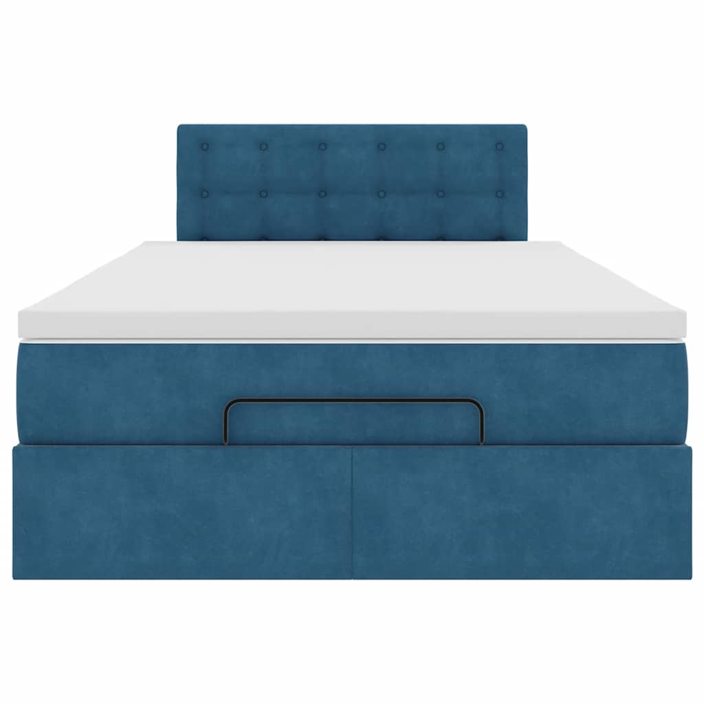 Ottoman bed met matras 120x200cm fluweel donkerblauw is nu te koop bij PeponiXL, paradijselijk wonen!
