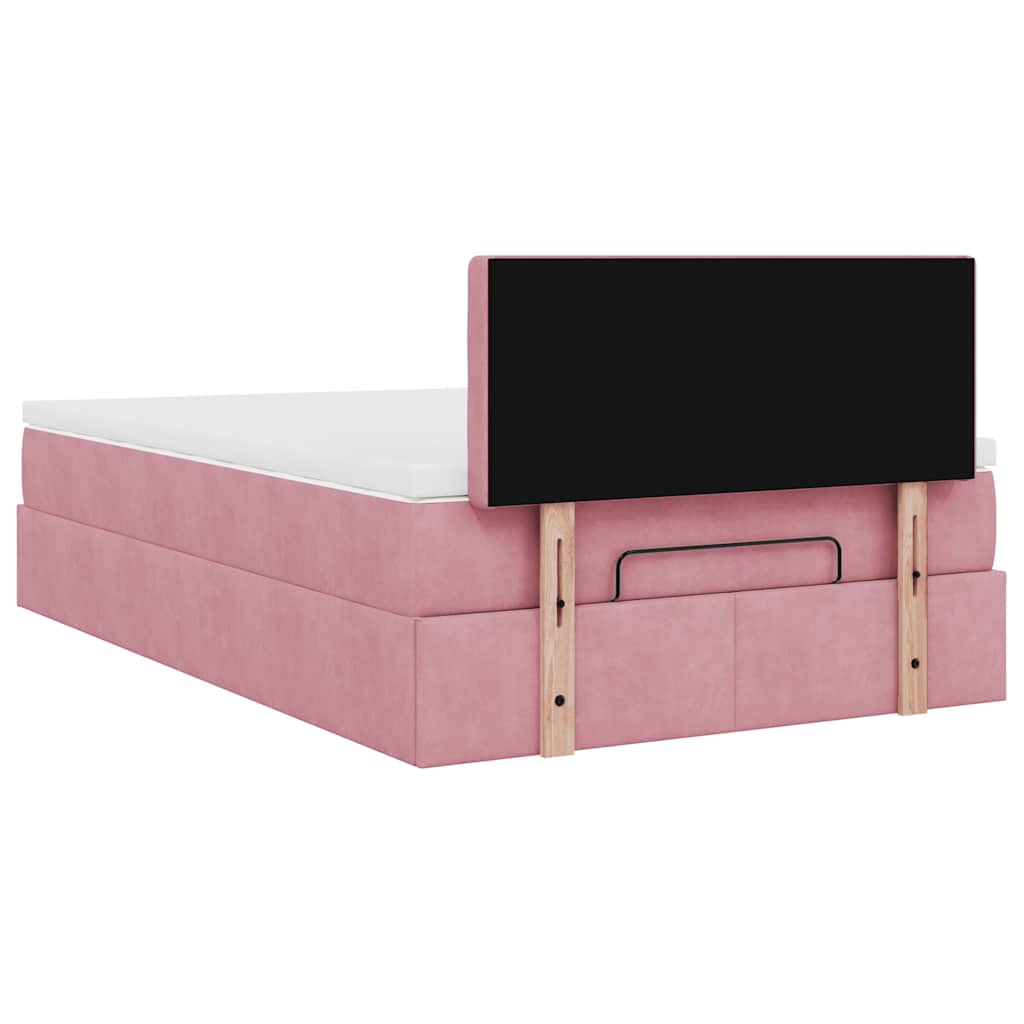 Ottoman bed met matras 120x200cm fluweel roze is nu te koop bij PeponiXL, paradijselijk wonen!