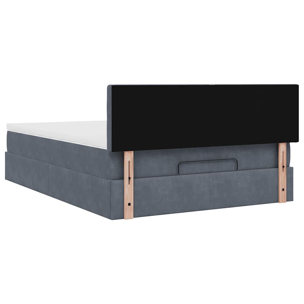Ottoman bed met matras 140x200cm fluweel donkergrijs is nu te koop bij PeponiXL, paradijselijk wonen!