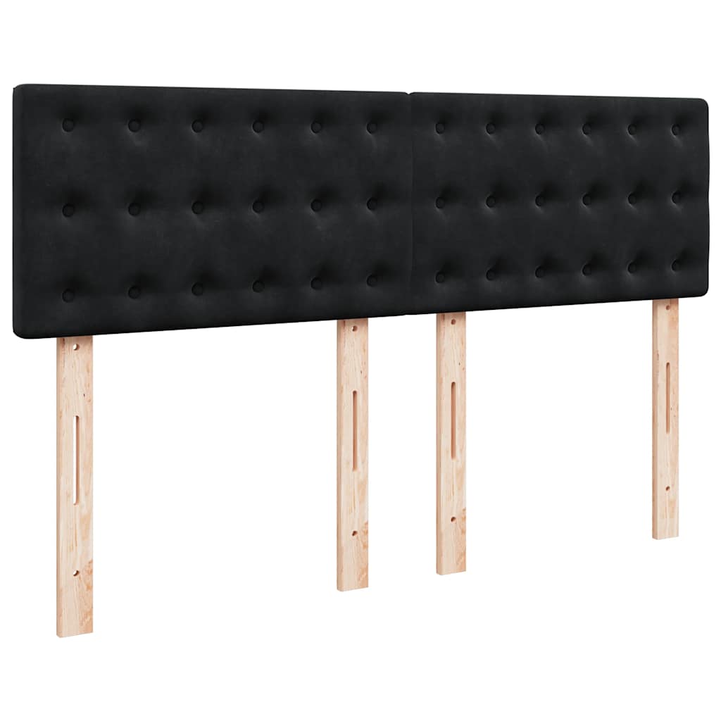 Ottoman bed met matras 140x200cm fluweel zwart is nu te koop bij PeponiXL, paradijselijk wonen!