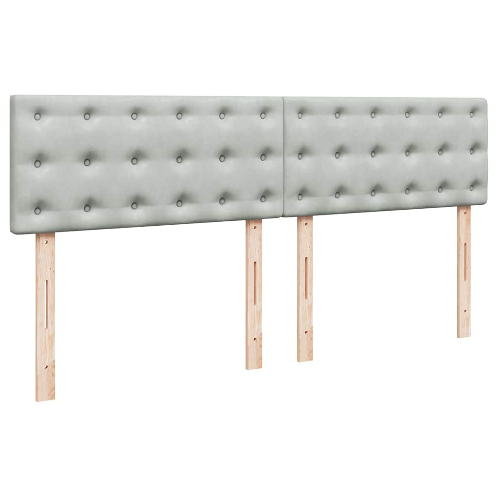 Ottoman bed met matras 160x200cm fluweel lichtgrijs is nu te koop bij PeponiXL, paradijselijk wonen!
