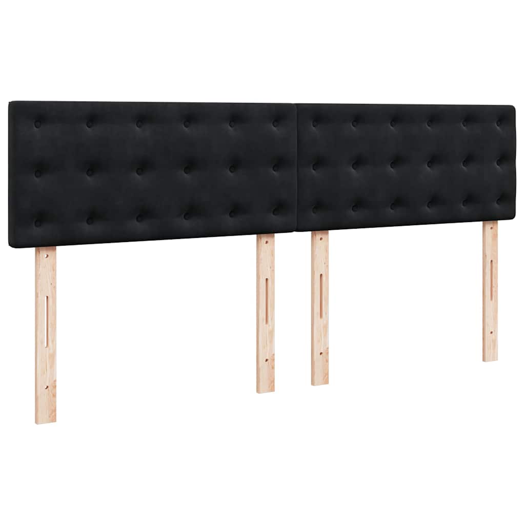 Ottoman bed met matras 160x200cm fluweel zwart is nu te koop bij PeponiXL, paradijselijk wonen!