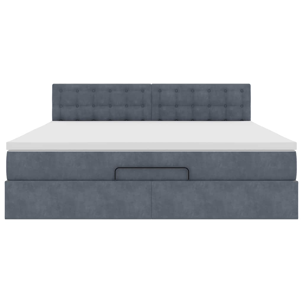 Ottoman bed met matras 180x200cm fluweel donkergrijs is nu te koop bij PeponiXL, paradijselijk wonen!