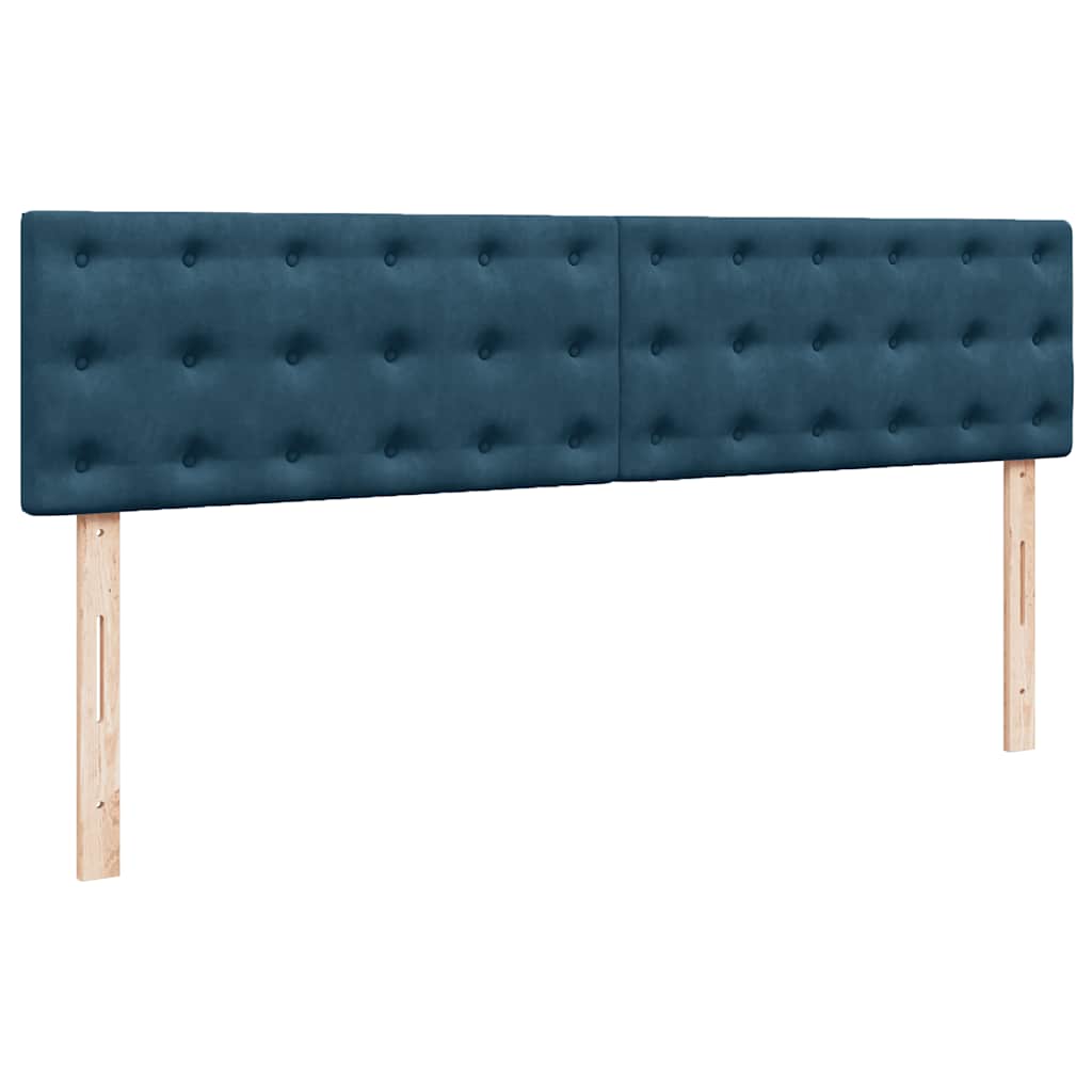 Ottoman bed met matras 200x200 cm fluweel donkerblauw is nu te koop bij PeponiXL, paradijselijk wonen!