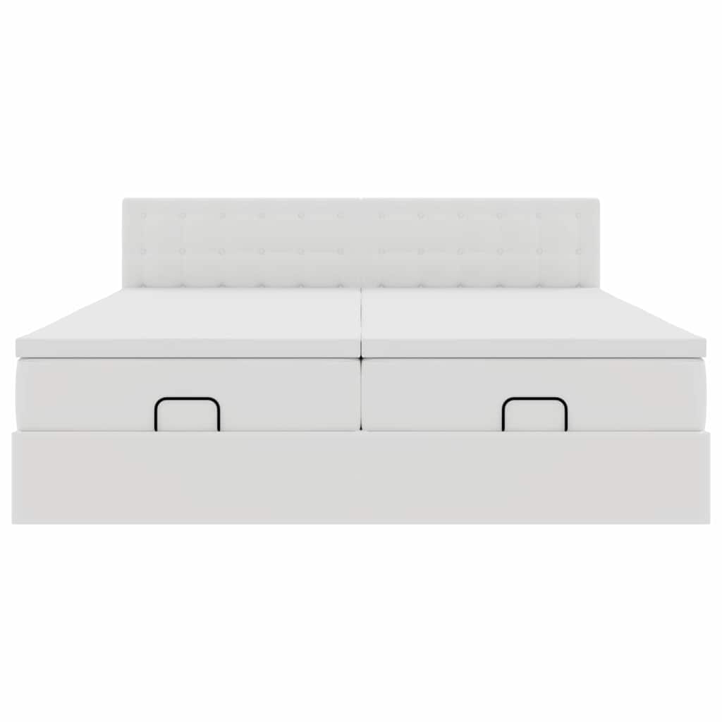 Ottoman bed met matrassen 180x200cm kunstleer wit is nu te koop bij PeponiXL, paradijselijk wonen!