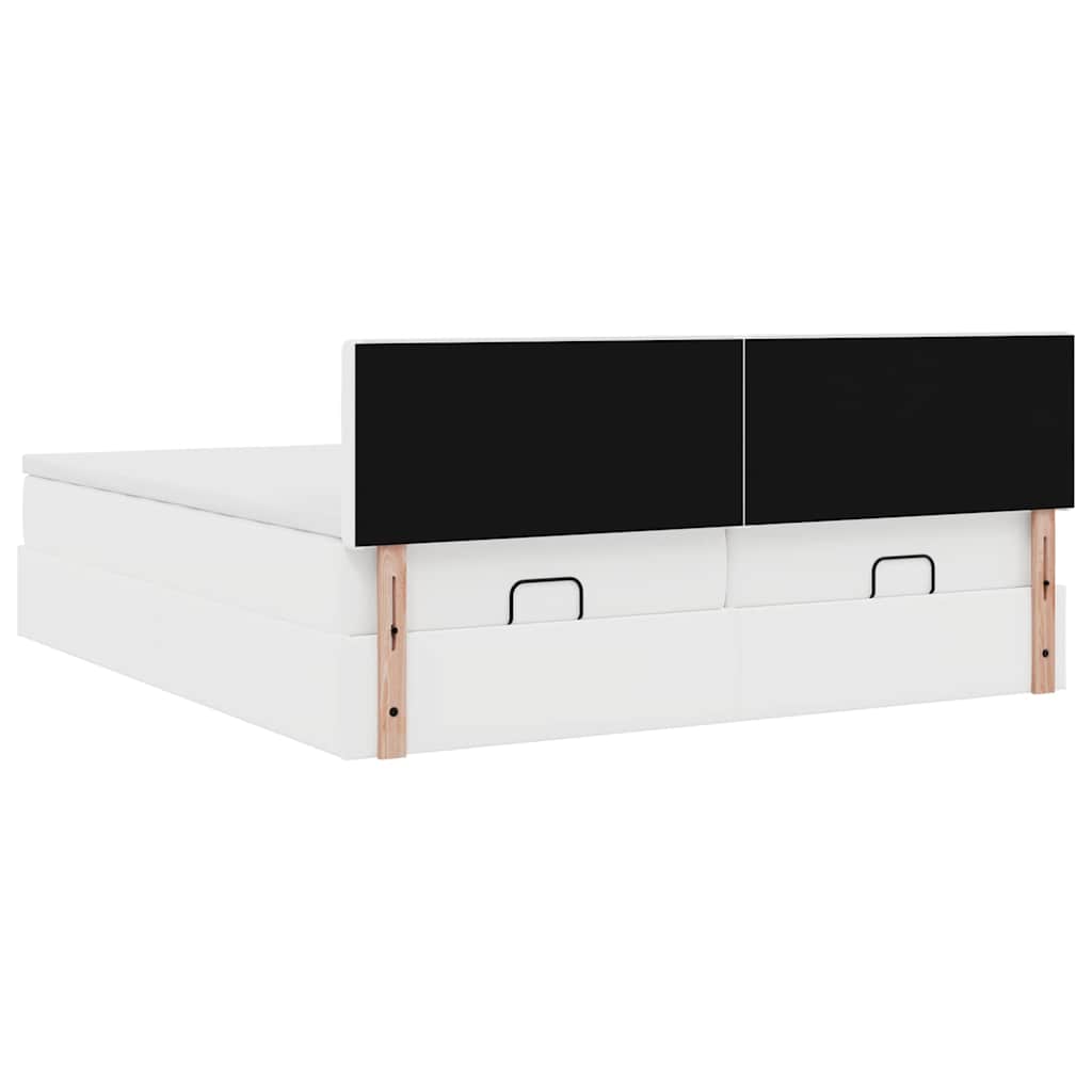 Ottoman bed met matrassen 180x200cm kunstleer wit is nu te koop bij PeponiXL, paradijselijk wonen!