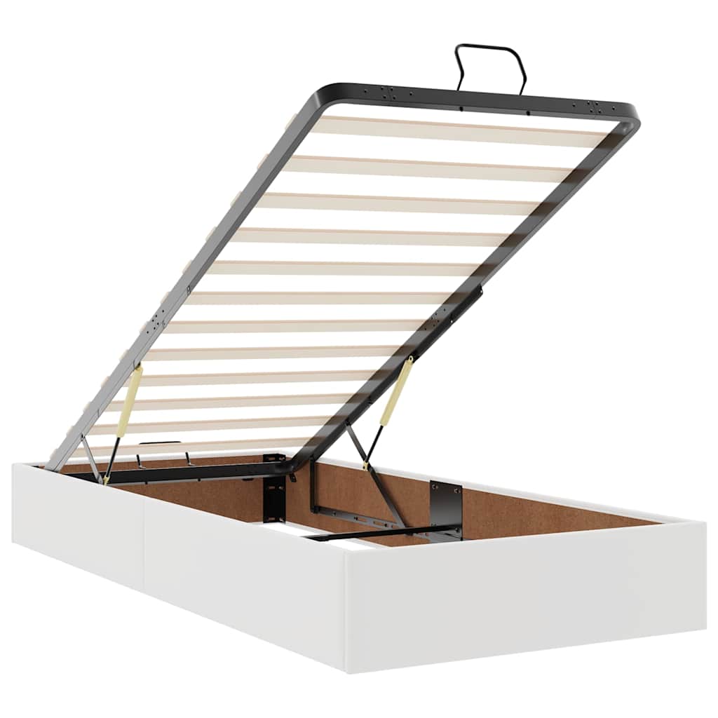 Ottoman bed met matrassen 180x200cm kunstleer wit is nu te koop bij PeponiXL, paradijselijk wonen!