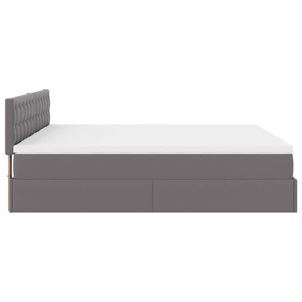 Ottoman bed met matrassen 180x200cm kunstleer grijs is nu te koop bij PeponiXL, paradijselijk wonen!
