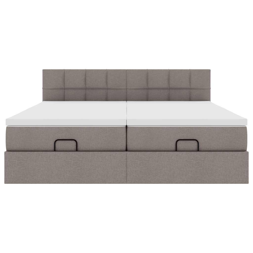 Ottoman bed met matrassen 160x200cm stof taupe